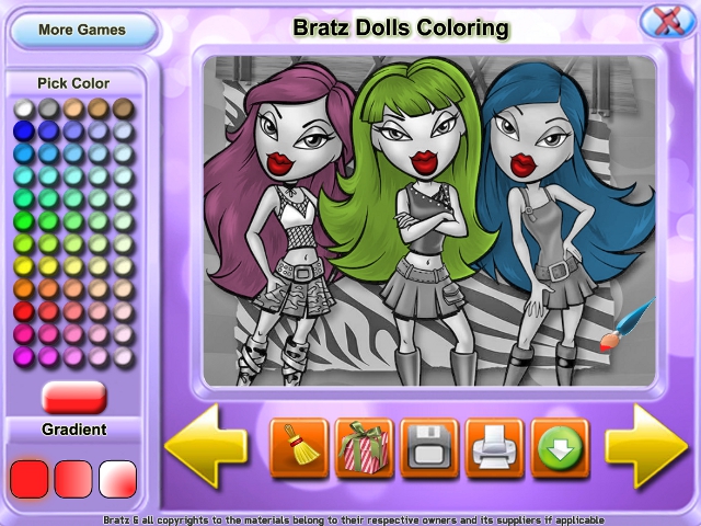 Free Download Bratz Dolls Coloring Screenshot 3