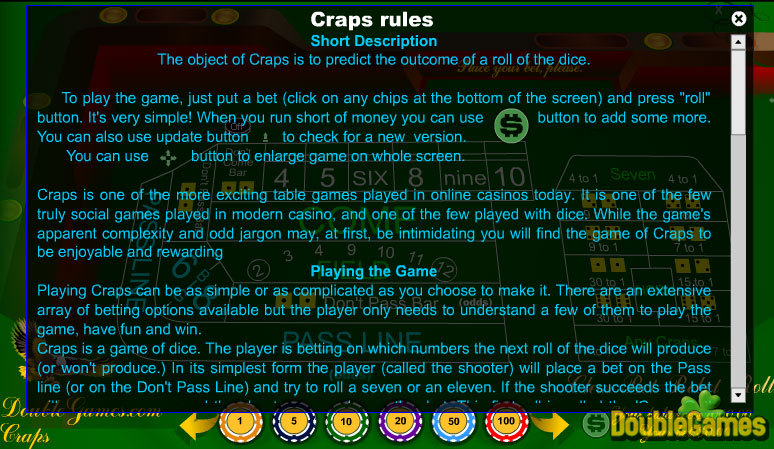 Free Download Classic Craps Screenshot 3